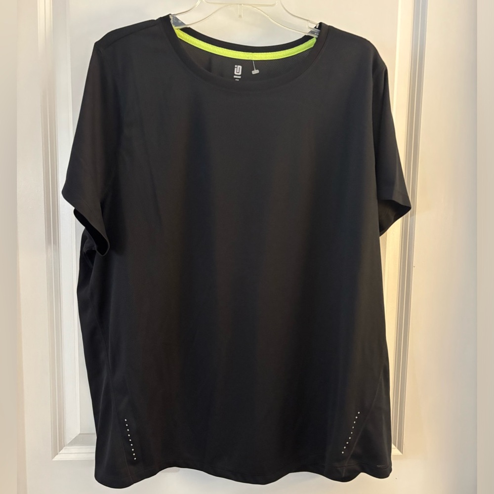 Ladies Ideology Black Active Short-Sleeve Top sz 3X NWT